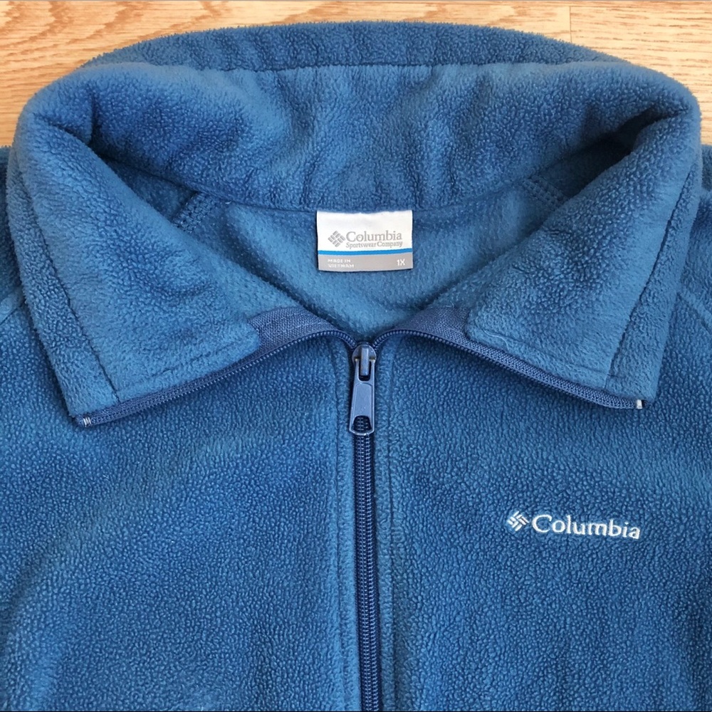 Columbia Blue Fleece Full Zip Jacket / Coat 1X - Picture 3 of 8